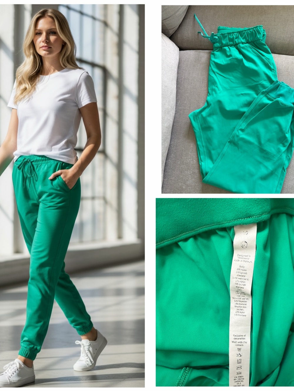 lululemon athletica Women's Drawstring Joggers in Teal Green